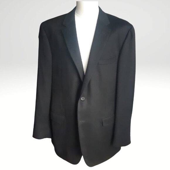 Samuelsohn SZ 46L Columbo 100% Cashmere Black Men's Gable Blazer Jacket - Picture 1 of 14